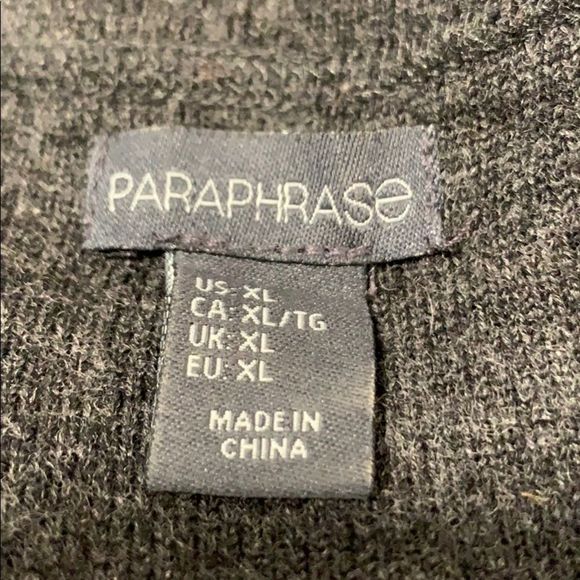 Paraphrase Gray Hooded Sweater Cardigan Sz XL - Picture 8 of 16